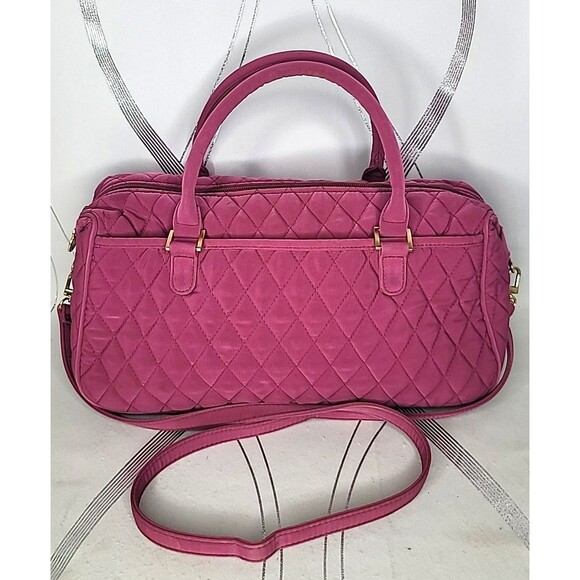 Vera Handbags - Vera Bradley Pink Quilted Duffel Shoulder Bag Purse Travel Tote Hawthorn Handbag